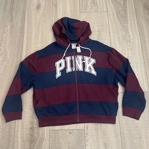 NWT New Pink Victoria’s Secret full zip sweatshirt hoodie